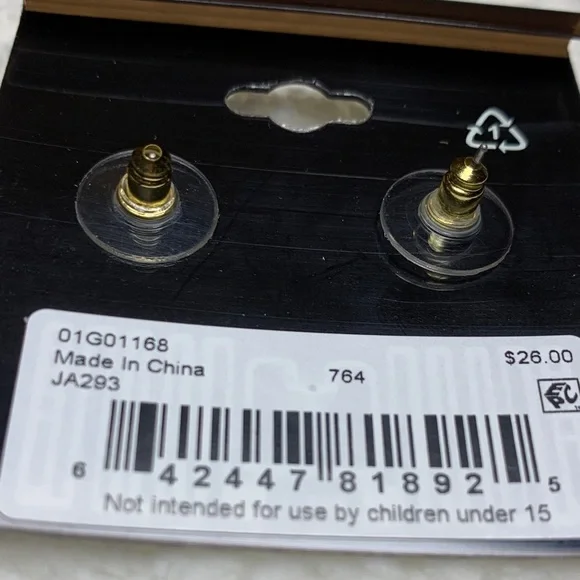 Anne Klein Gold Tone and Purple Tone Earrings - Picture 5 of 5